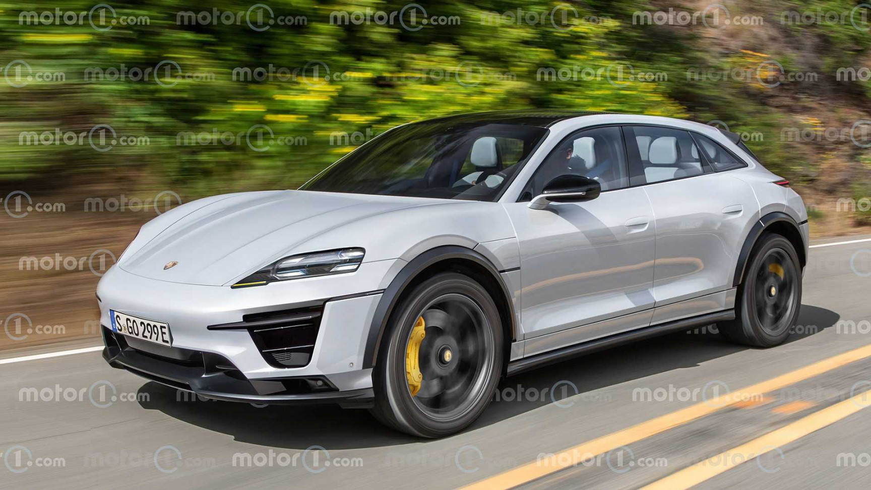 Porsches Siebensitzer-Elektro-SUV (K) als Rendering